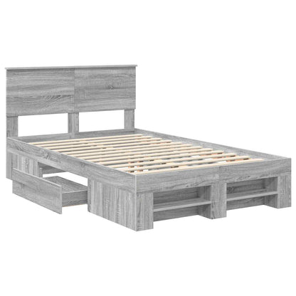 vidaXL Bettrahmen Graues Sonoma 120 x 200 cm Holzwerkstoff