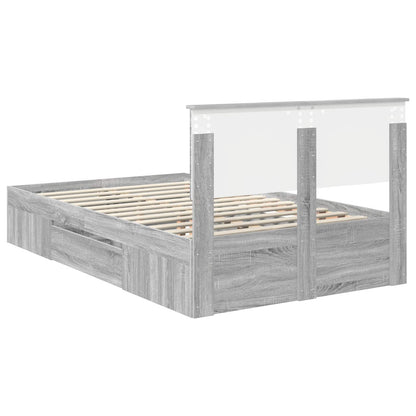 vidaXL Bettrahmen Graues Sonoma 120 x 200 cm Holzwerkstoff