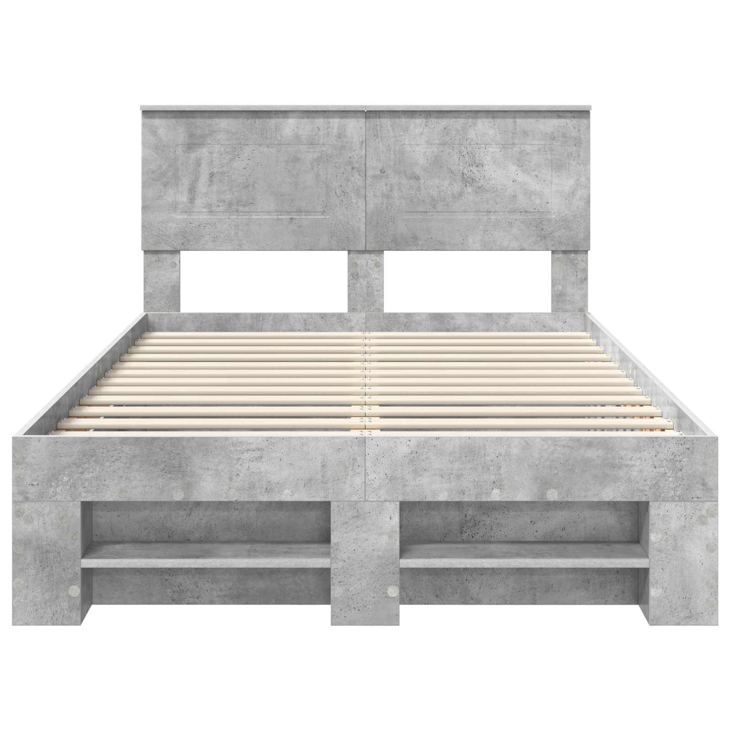 vidaXL Bettrahmen mit Kopfteil Beton Grau 120 x 200 cm Holzwerkstoff