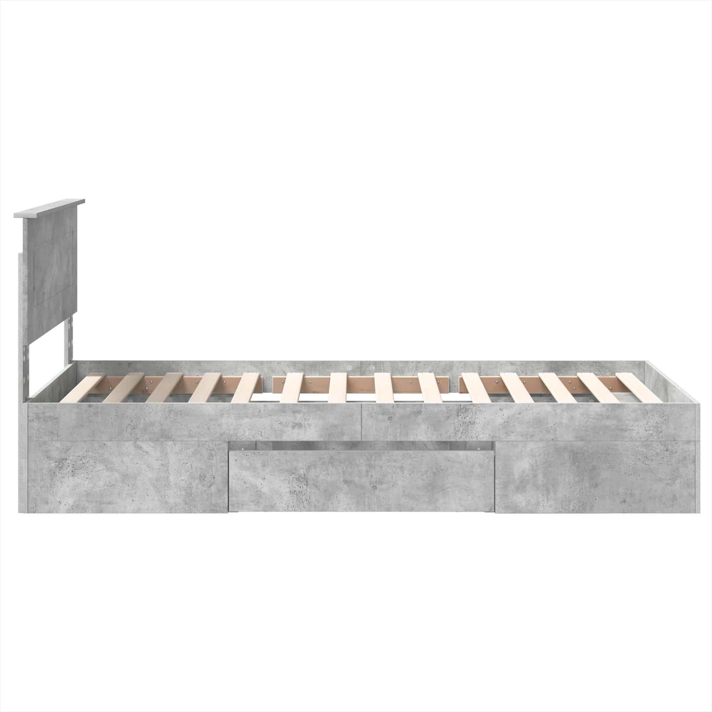 vidaXL Bettrahmen mit Kopfteil Beton Grau 100 x 200 m Holzwerkstoff