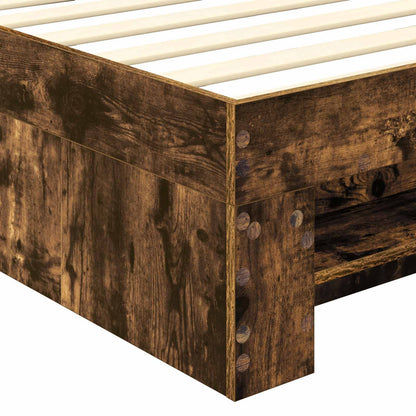 vidaXL Cadre de lit Chêne fumé 100 x 200 m Bois d'ingénierie