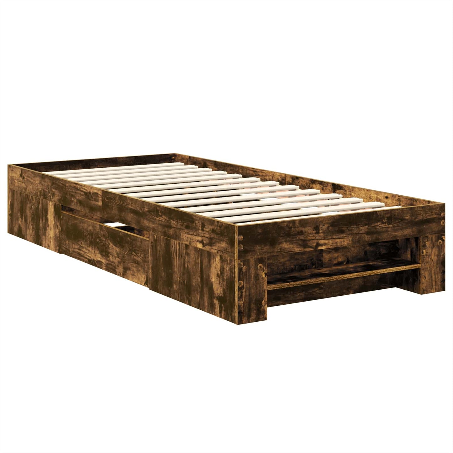 vidaXL Cadre de lit Chêne fumé 100 x 200 m Bois d'ingénierie