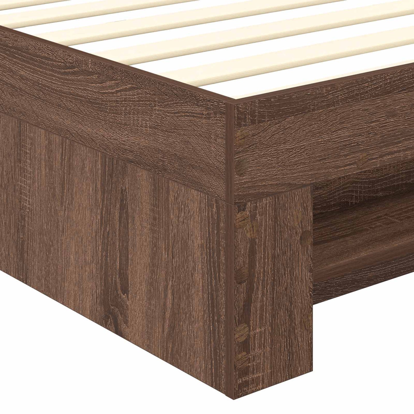 vidaXL Cadre de lit aspect chêne marron 100 x 200 m bois d'ingénierie