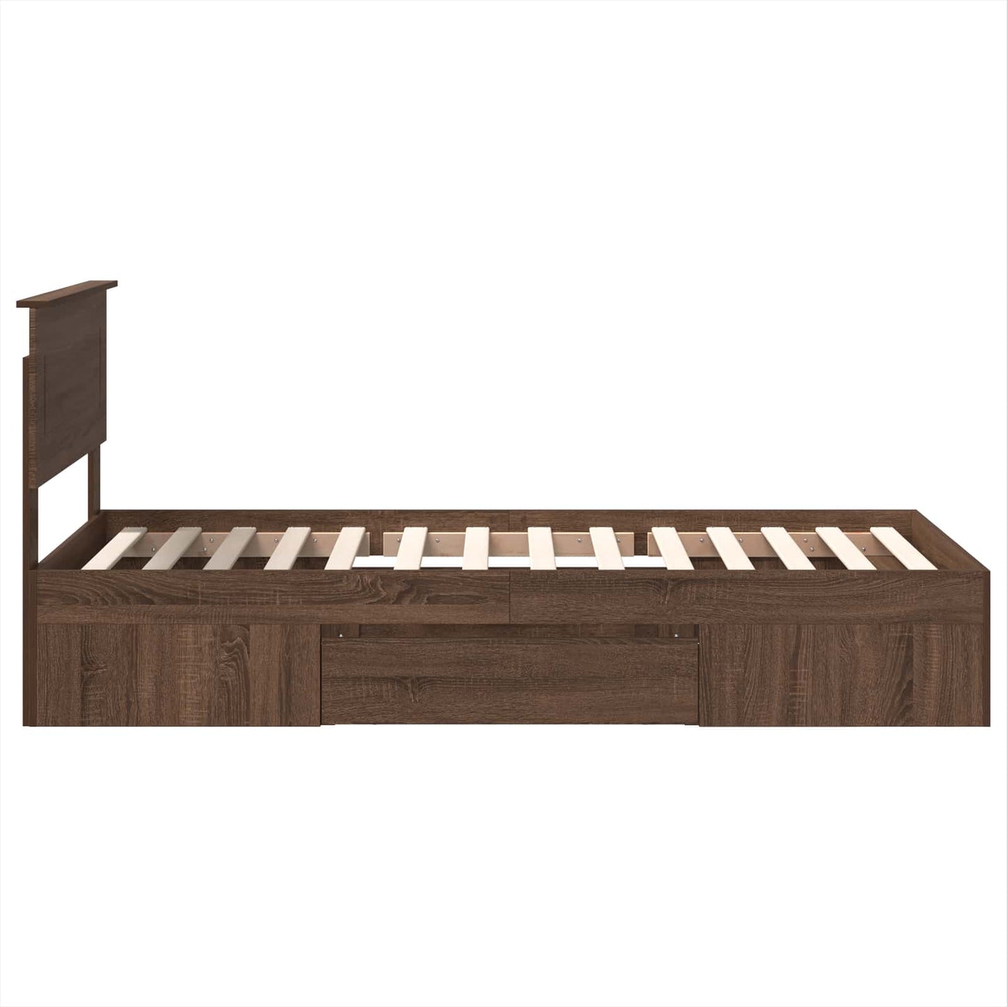 vidaXL Cadre de lit aspect chêne marron 100 x 200 m bois d'ingénierie