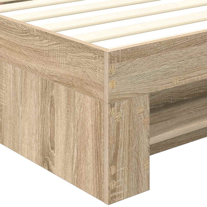 vidaXL Cadre de lit avec tête de lit chêne Sonoma 90 x 200 cm bois d'ingénierie