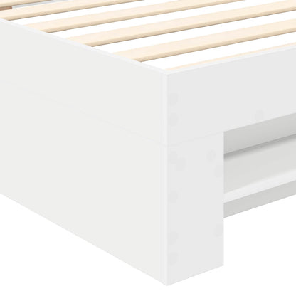 vidaXL Cadre de lit avec tête de lit Blanc 90 x 200 cm Bois d'ingénierie