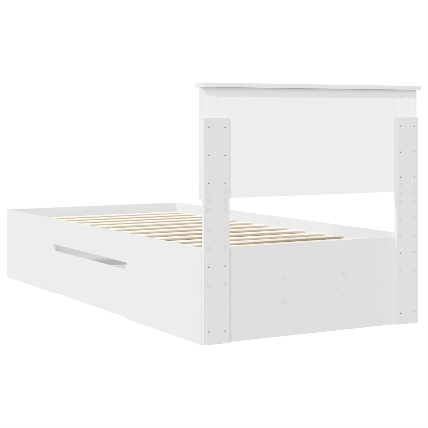 vidaXL Cadre de lit avec tête de lit Blanc 90 x 200 cm Bois d'ingénierie