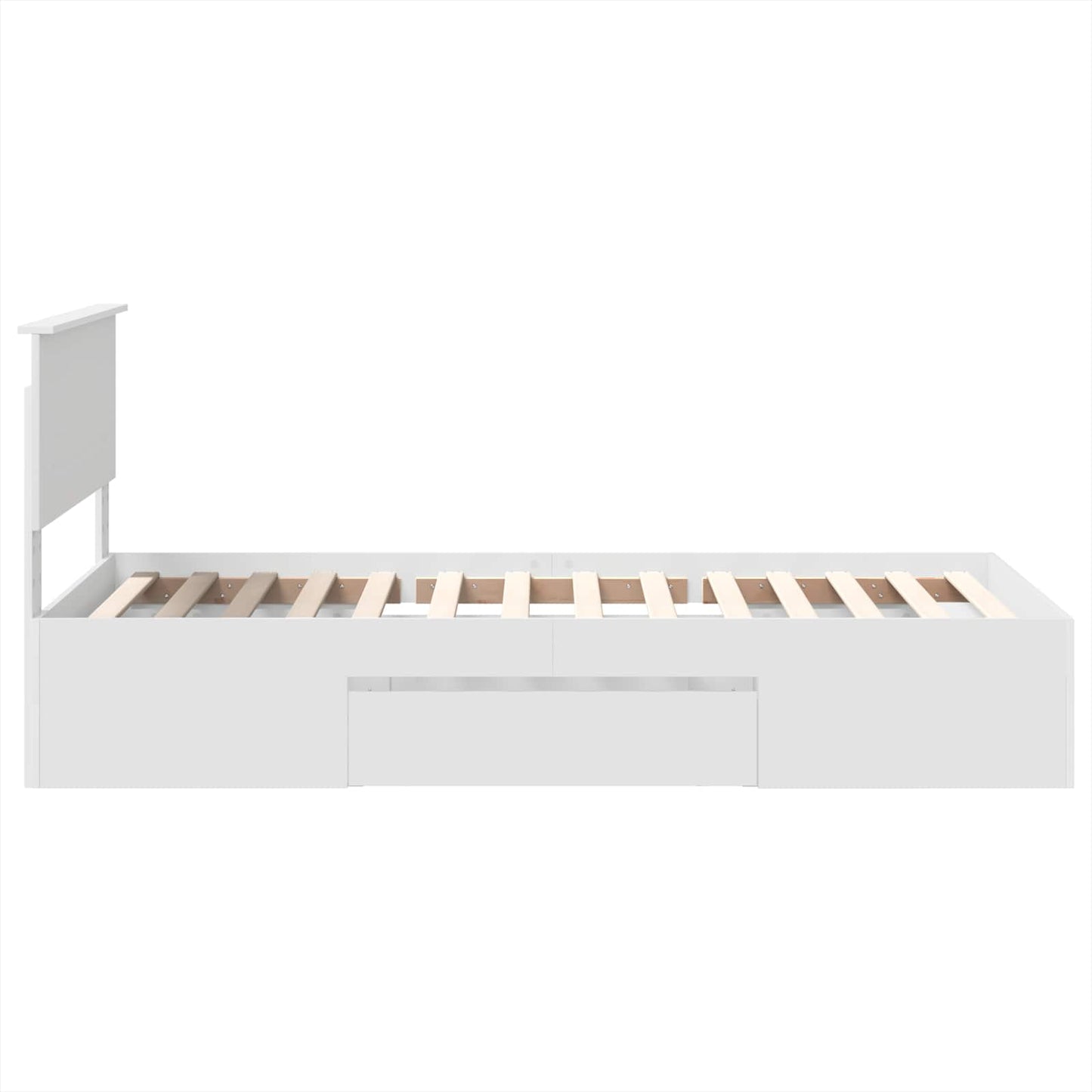 vidaXL Cadre de lit avec tête de lit Blanc 90 x 200 cm Bois d'ingénierie