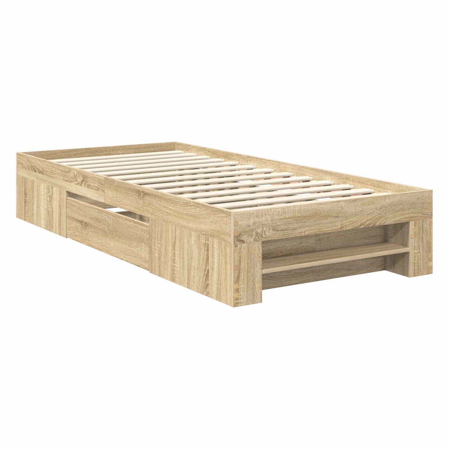 vidaXL Cadre de lit avec tête de lit chêne Sonoma 90 x 200 cm bois d'ingénierie