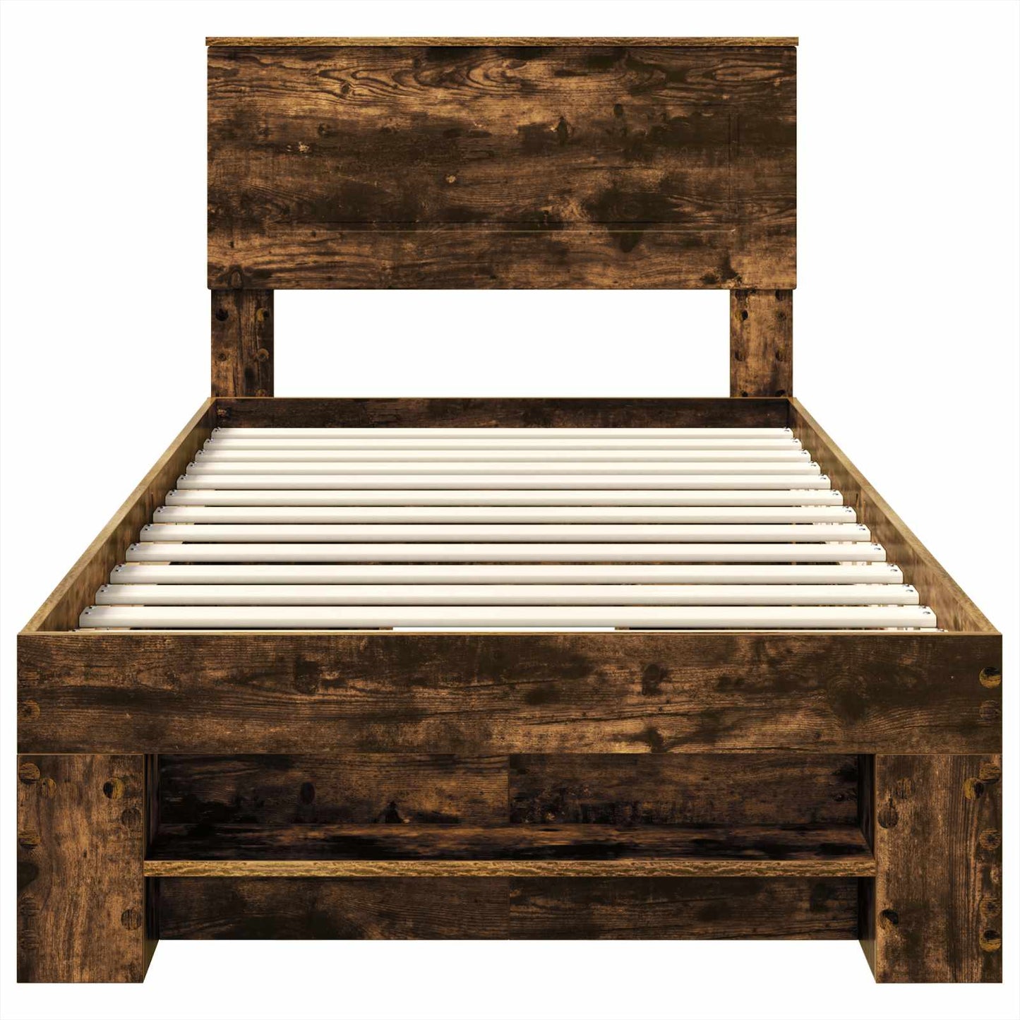 vidaXL Cadre de lit Chêne fumé 90 x 200 cm Bois d'ingénierie