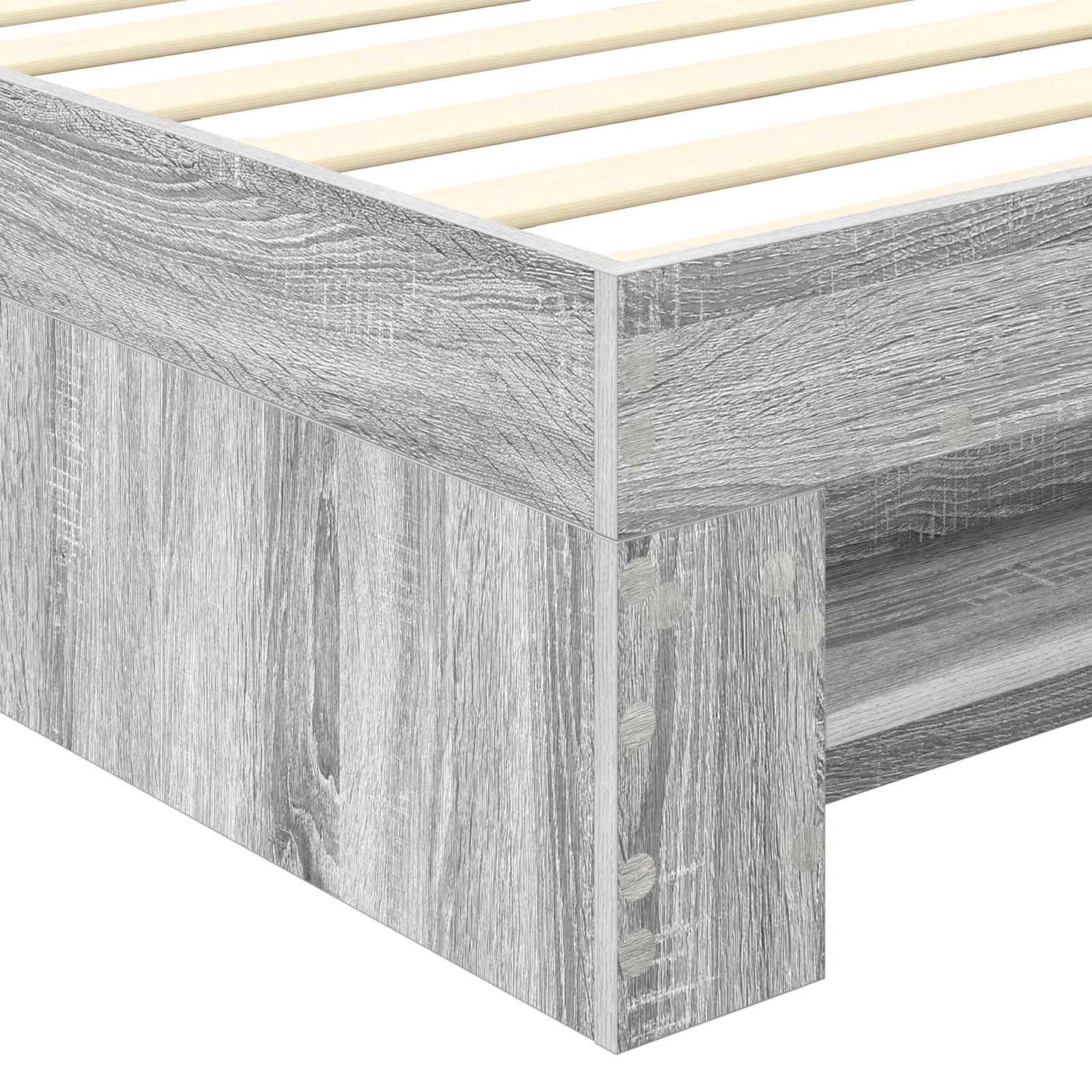 Bettrahmen mit Kopfteil Graues Sonoma 90 x 200 cm Holzwerkstoff