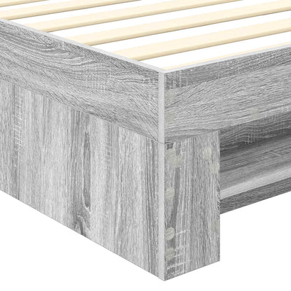 Bettrahmen mit Kopfteil Graues Sonoma 90 x 200 cm Holzwerkstoff