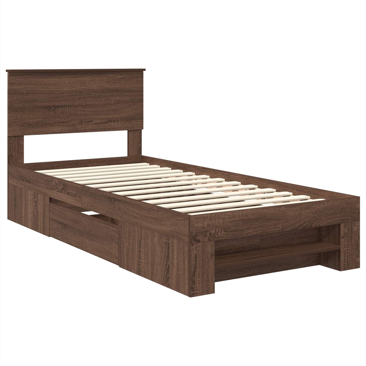 vidaXL Cadre de lit aspect chêne marron 90 x 200 cm bois d'ingénierie