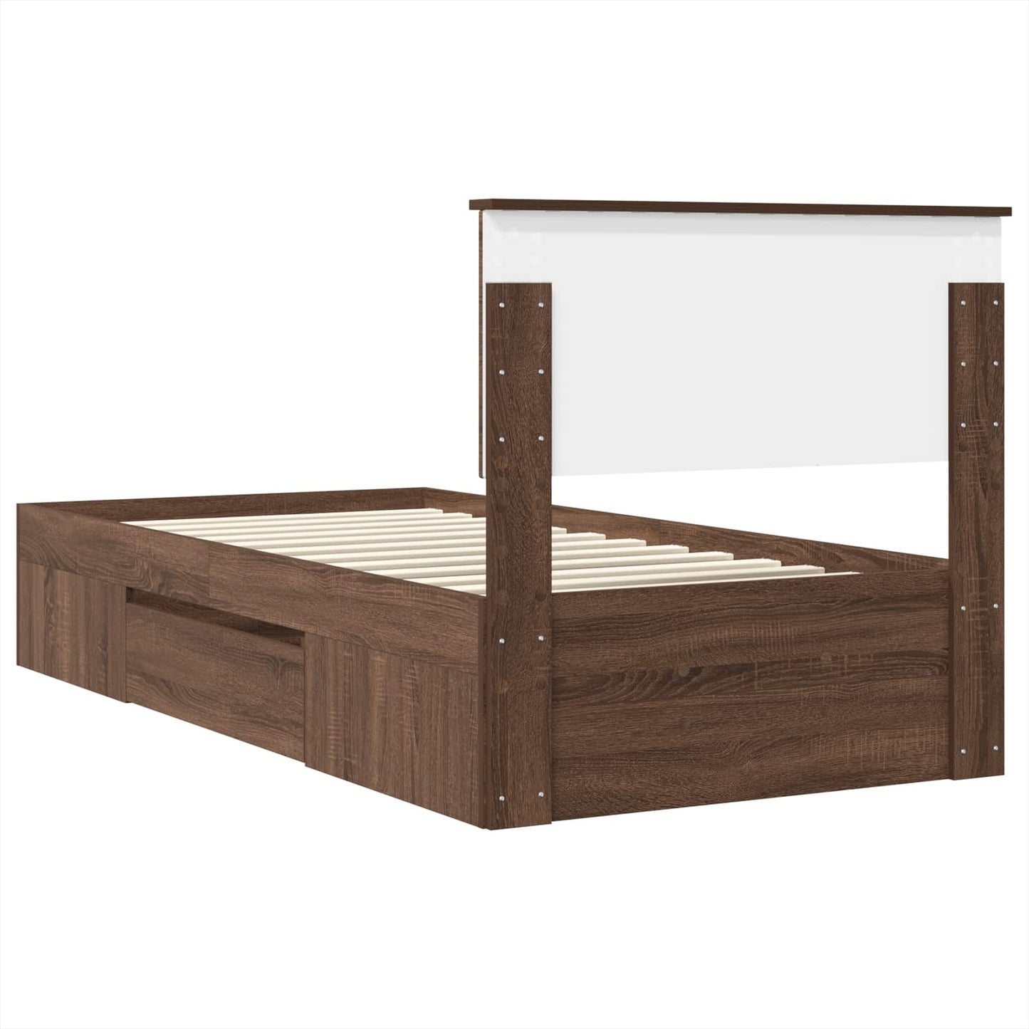 vidaXL Cadre de lit aspect chêne marron 90 x 200 cm bois d'ingénierie