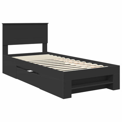 Bettrahmen mit Kopfteil Schwarz 80 x 200 cm Holzwerkstoff