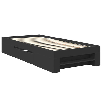 Bettrahmen mit Kopfteil Schwarz 80 x 200 cm Holzwerkstoff