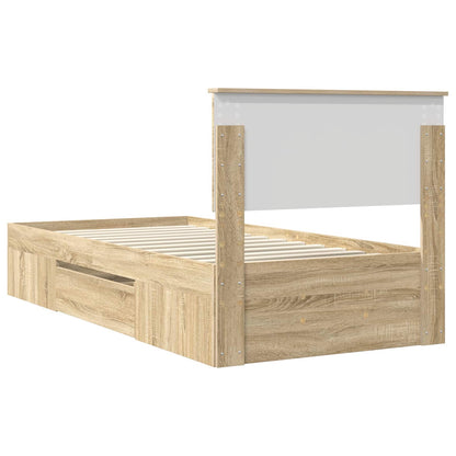 vidaXL Bettrahmen mit Kopfteil Sonoma-Eiche 80 x 200 cm Holzwerkstoff