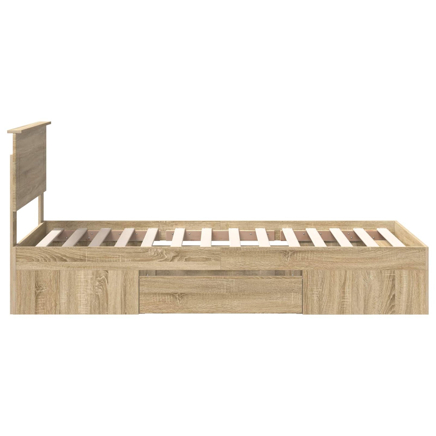 vidaXL Bettrahmen mit Kopfteil Sonoma-Eiche 80 x 200 cm Holzwerkstoff