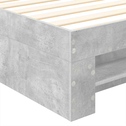 vidaXL Cadre de lit avec tête de lit Gris Ciment 80 x 200 cm Bois d'ingénierie