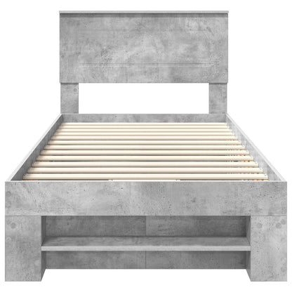 vidaXL Cadre de lit avec tête de lit Gris Ciment 80 x 200 cm Bois d'ingénierie