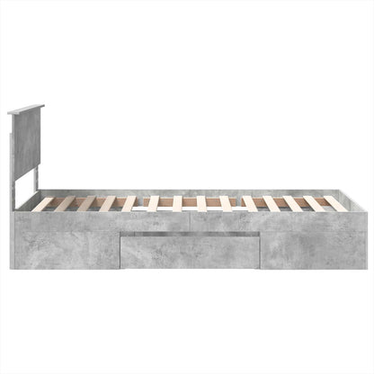 vidaXL Cadre de lit avec tête de lit Gris Ciment 80 x 200 cm Bois d'ingénierie