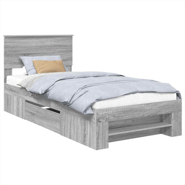 vidaXL Bettrahmen mit Kopfteil Graues Sonoma 80 x 200 cm Holzwerkstoff