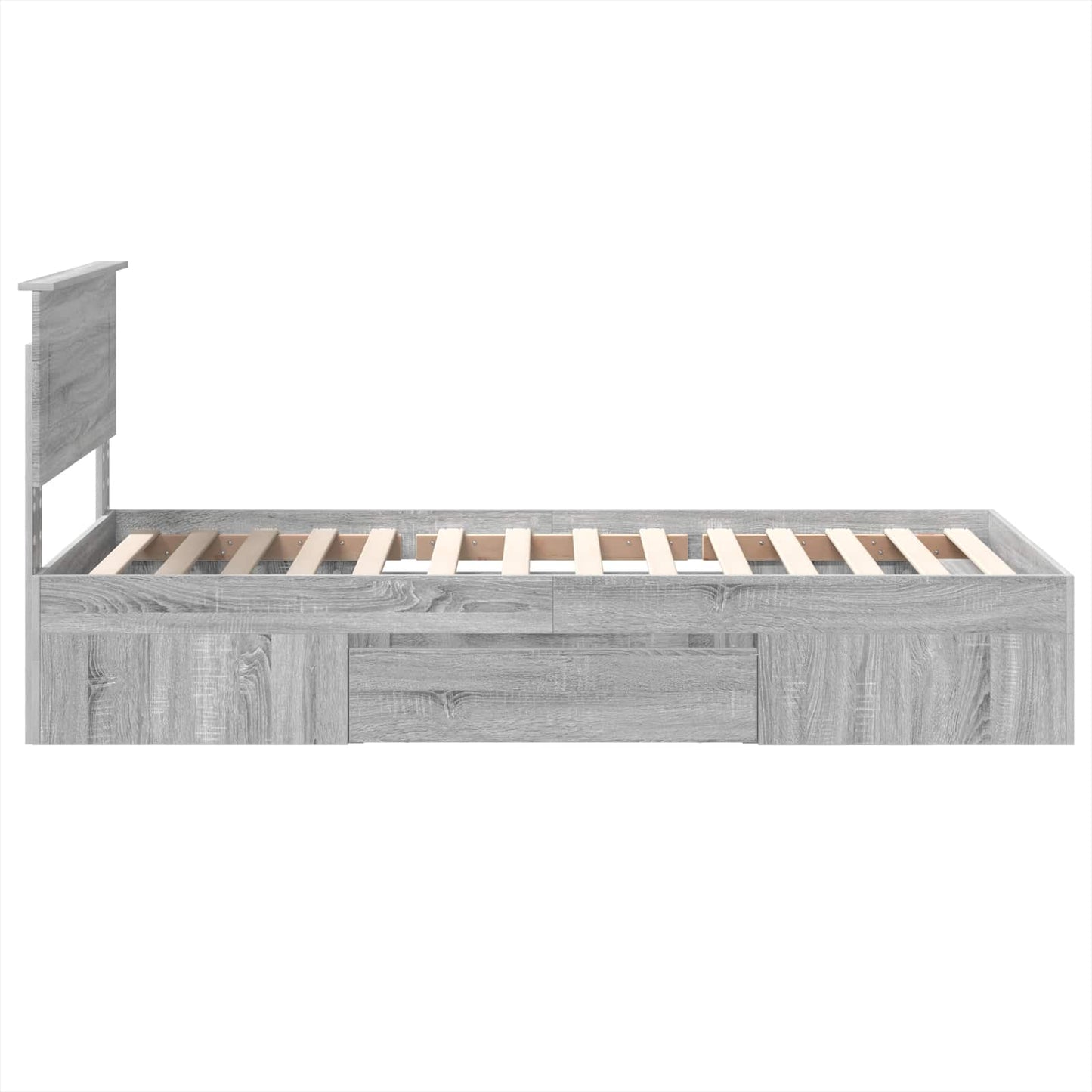 vidaXL Bettrahmen mit Kopfteil Graues Sonoma 80 x 200 cm Holzwerkstoff
