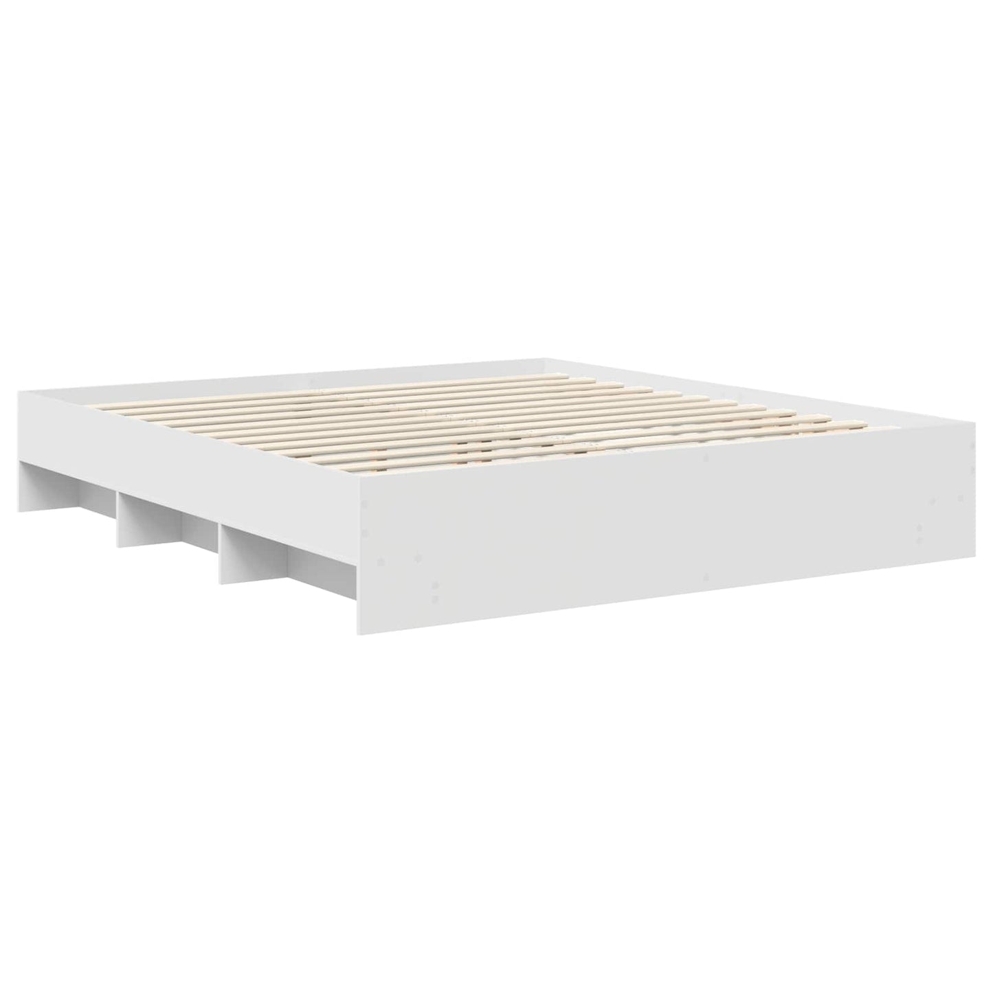 vidaXL Bettrahmen mit Kopfteil Weiß 200 x 200 cm Holzwerkstoff