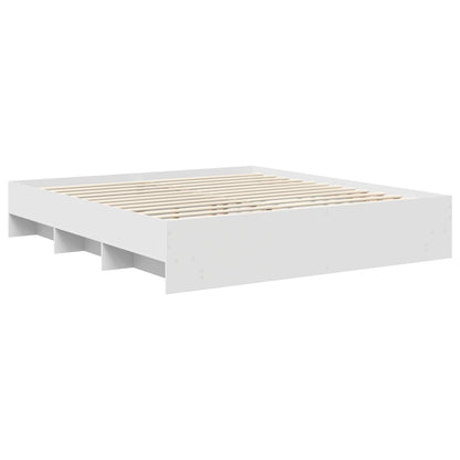 vidaXL Bettrahmen mit Kopfteil Weiß 200 x 200 cm Holzwerkstoff