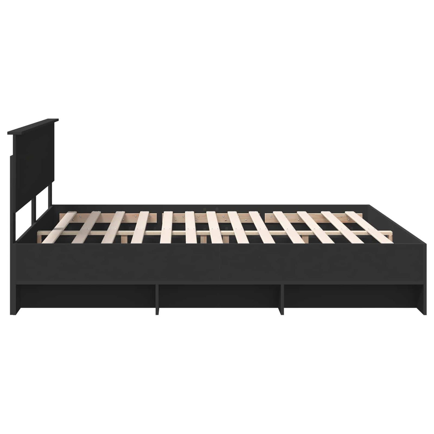 vidaXL Bettrahmen mit Kopfteil Schwarz 200 x 200 cm Holzwerkstoff