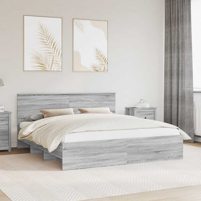 vidaXL Bettrahmen Graues Sonoma 200 x 200 cm Holzwerkstoff
