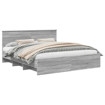 vidaXL Bettrahmen Graues Sonoma 200 x 200 cm Holzwerkstoff