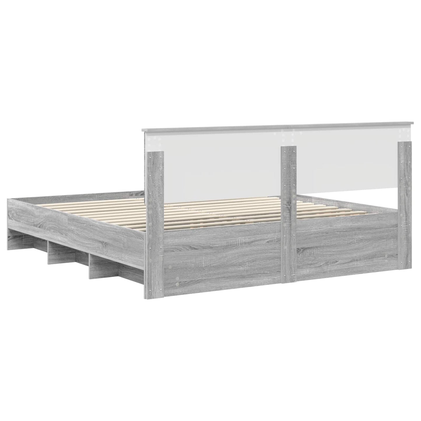 vidaXL Bettrahmen Graues Sonoma 200 x 200 cm Holzwerkstoff