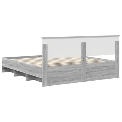 vidaXL Bettrahmen Graues Sonoma 200 x 200 cm Holzwerkstoff