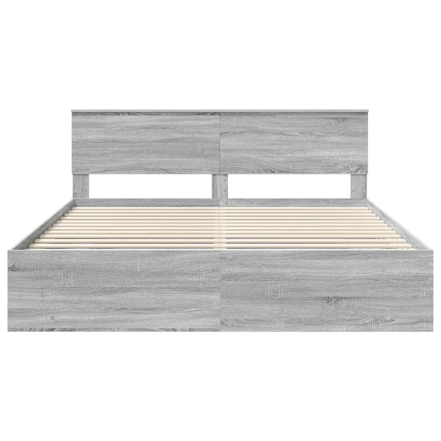vidaXL Bettrahmen Graues Sonoma 200 x 200 cm Holzwerkstoff