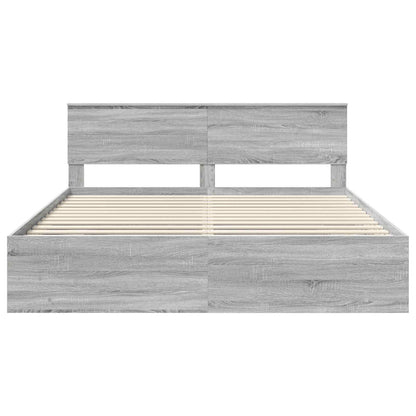 vidaXL Bettrahmen Graues Sonoma 200 x 200 cm Holzwerkstoff