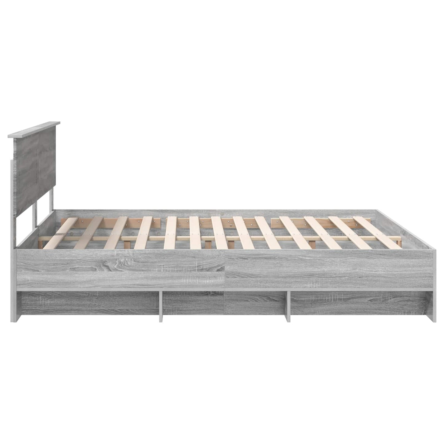 vidaXL Bettrahmen Graues Sonoma 200 x 200 cm Holzwerkstoff