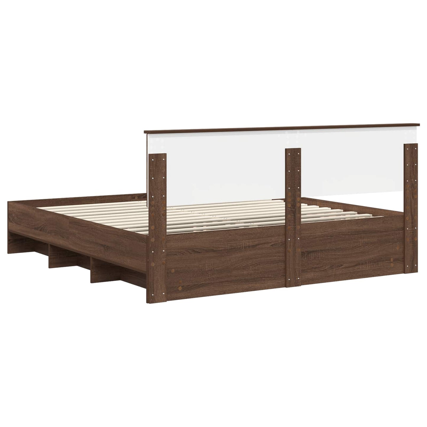 vidaXL Bettrahmen Braun Eichen-Optik 200 x 200 cm Holzwerkstoff