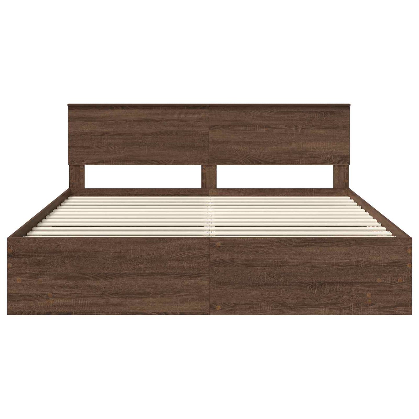 vidaXL Bettrahmen Braun Eichen-Optik 200 x 200 cm Holzwerkstoff