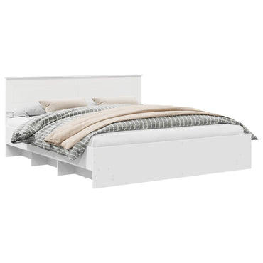 vidaXL Cadre de lit avec tête de lit Blanc 180 x 200 cm Bois d'ingénierie