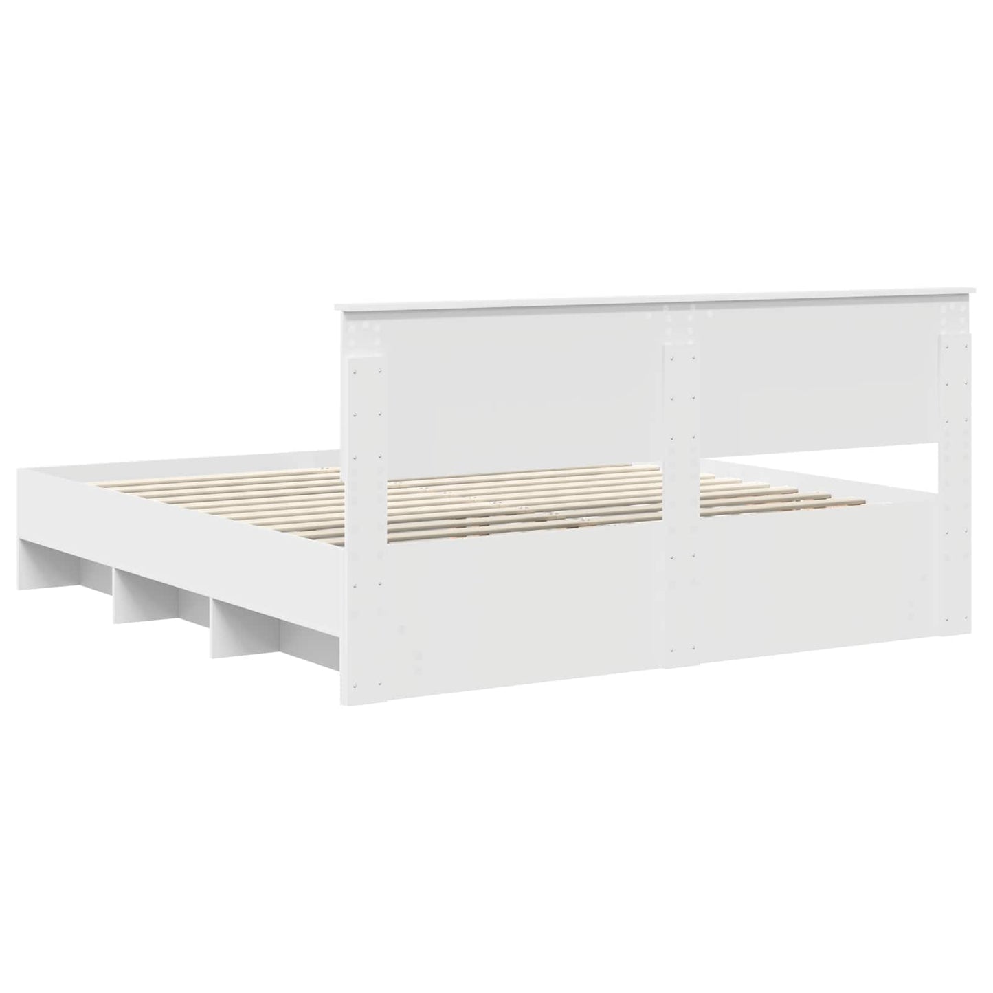 vidaXL Cadre de lit avec tête de lit Blanc 180 x 200 cm Bois d'ingénierie