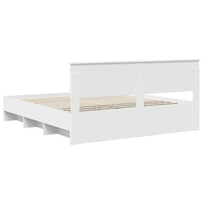 vidaXL Cadre de lit avec tête de lit Blanc 180 x 200 cm Bois d'ingénierie