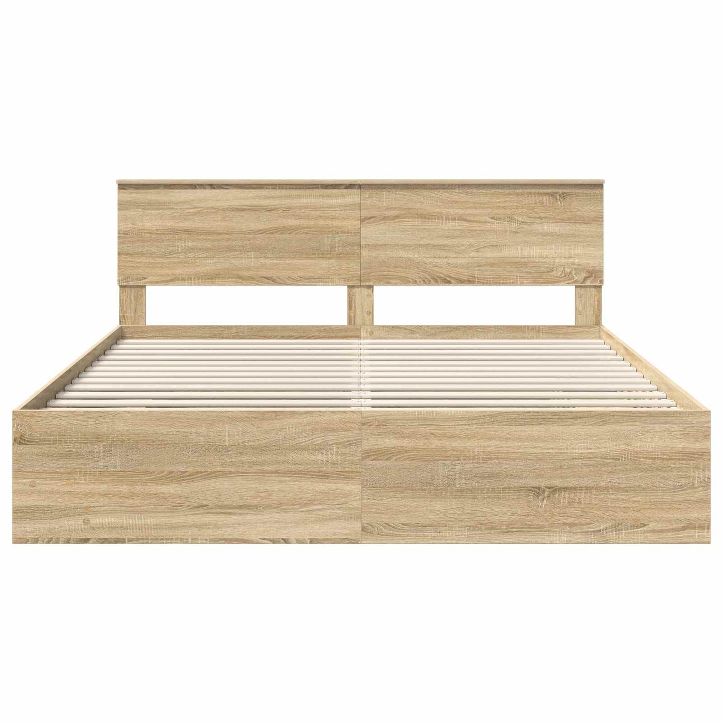 vidaXL Bettrahmen mit Kopfteil Sonoma-Eiche 180 x 200 cm Holzwerkstoff