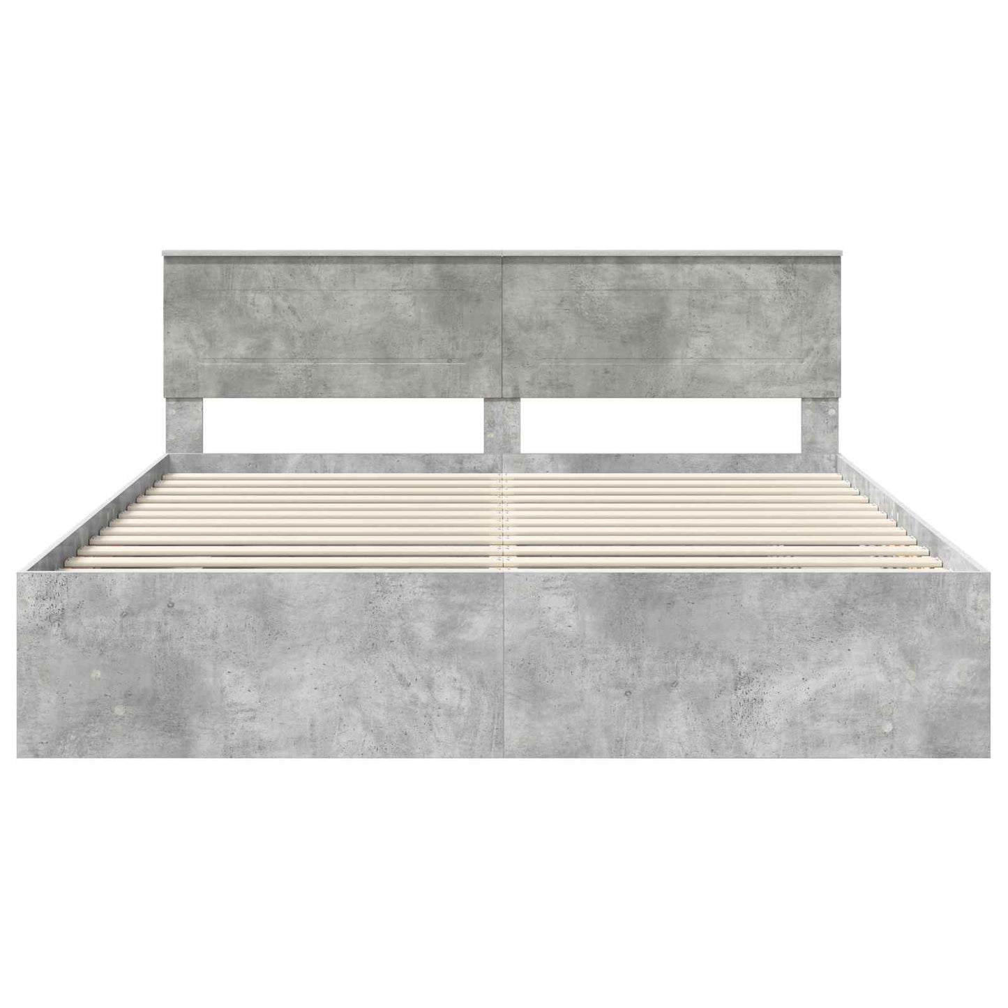 vidaXL Bettrahmen mit Kopfteil Beton Grau 180 x 200 cm Holzwerkstoff