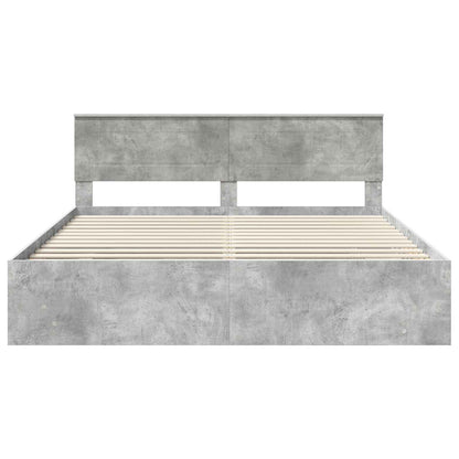 vidaXL Bettrahmen mit Kopfteil Beton Grau 180 x 200 cm Holzwerkstoff