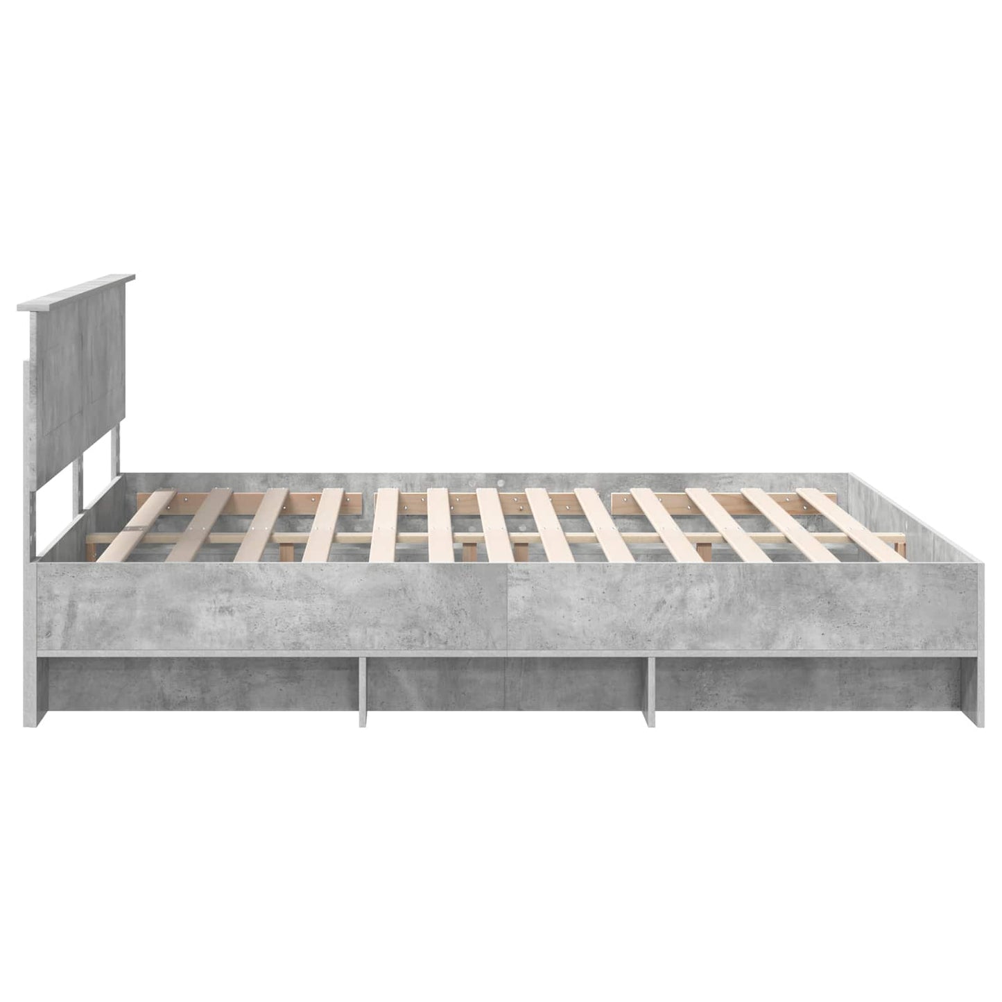 vidaXL Bettrahmen mit Kopfteil Beton Grau 180 x 200 cm Holzwerkstoff