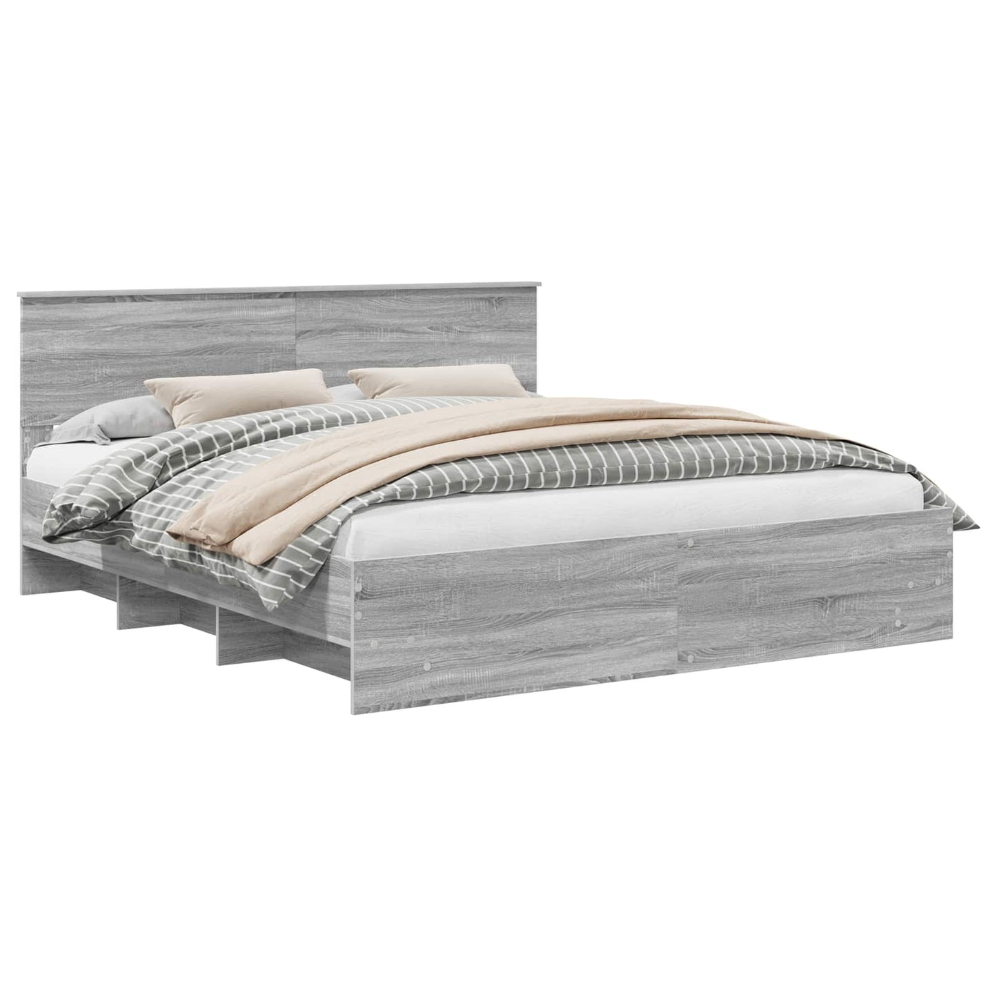Bettrahmen Graues Sonoma 180 x 200 cm Holzwerkstoff