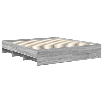 Bettrahmen Graues Sonoma 180 x 200 cm Holzwerkstoff