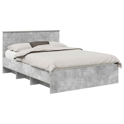 vidaXL Bettrahmen mit Kopfteil Beton Grau 160 x 200 cm Holzwerkstoff