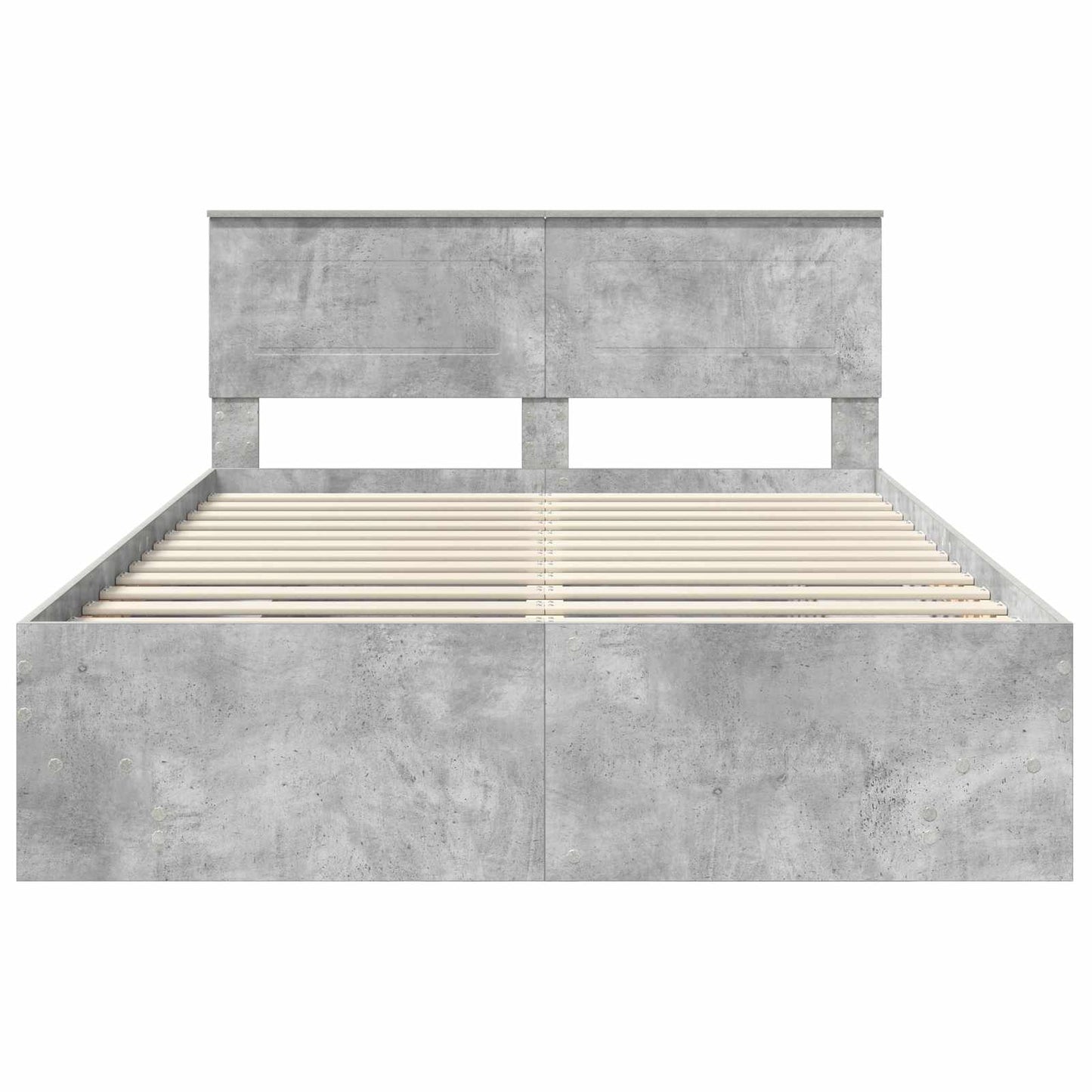 vidaXL Bettrahmen mit Kopfteil Beton Grau 160 x 200 cm Holzwerkstoff